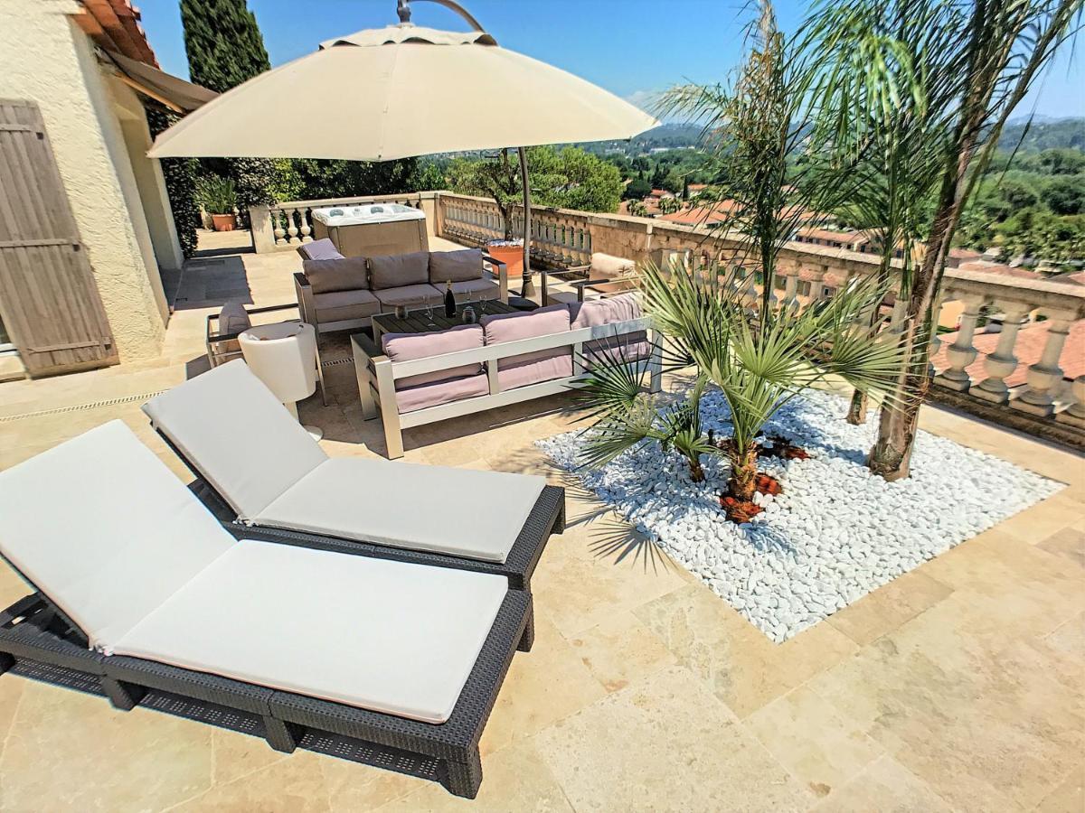 3 Bedrooms Villa Near Cannes - Pool & Jacuzzi - Sea View Mandelieu Exteriér fotografie