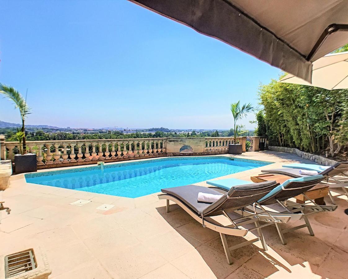 3 Bedrooms Villa Near Cannes - Pool & Jacuzzi - Sea View Mandelieu Exteriér fotografie