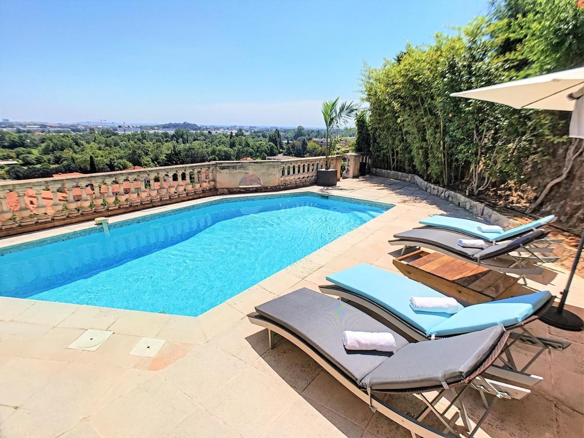 3 Bedrooms Villa Near Cannes - Pool & Jacuzzi - Sea View Mandelieu Exteriér fotografie